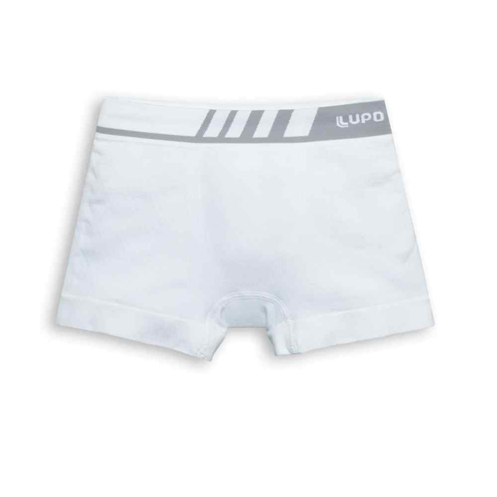 CUECA BOXER BRANCA INFANTIL EM MICROFIBRA DE 3 A 14 ANOS LUPO