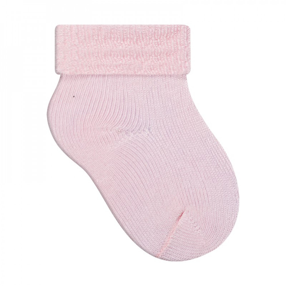 MEIA PARA BEBÊ COM PUNHO ATOALHADA ROSA CLARO