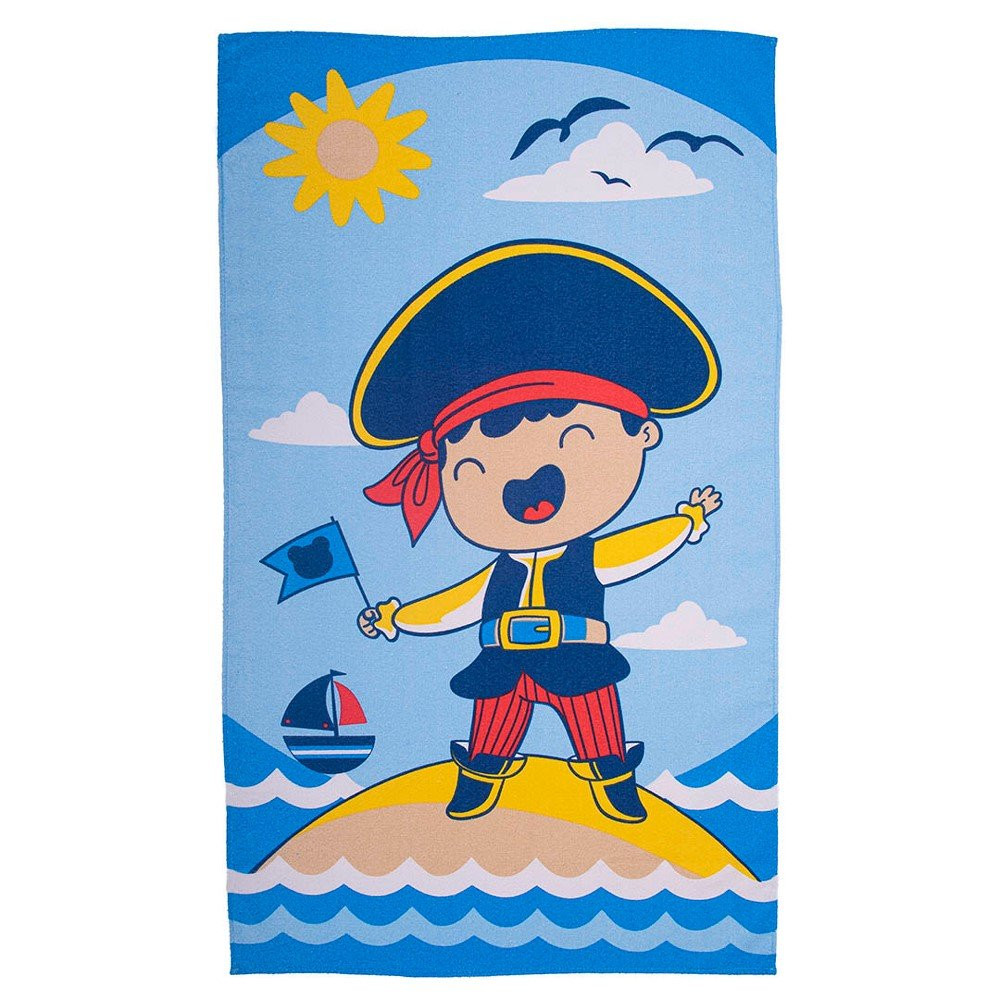 TOALHA KIDS 70CM X 120CM ESTAMPADINHA PIRATINHA AZUL