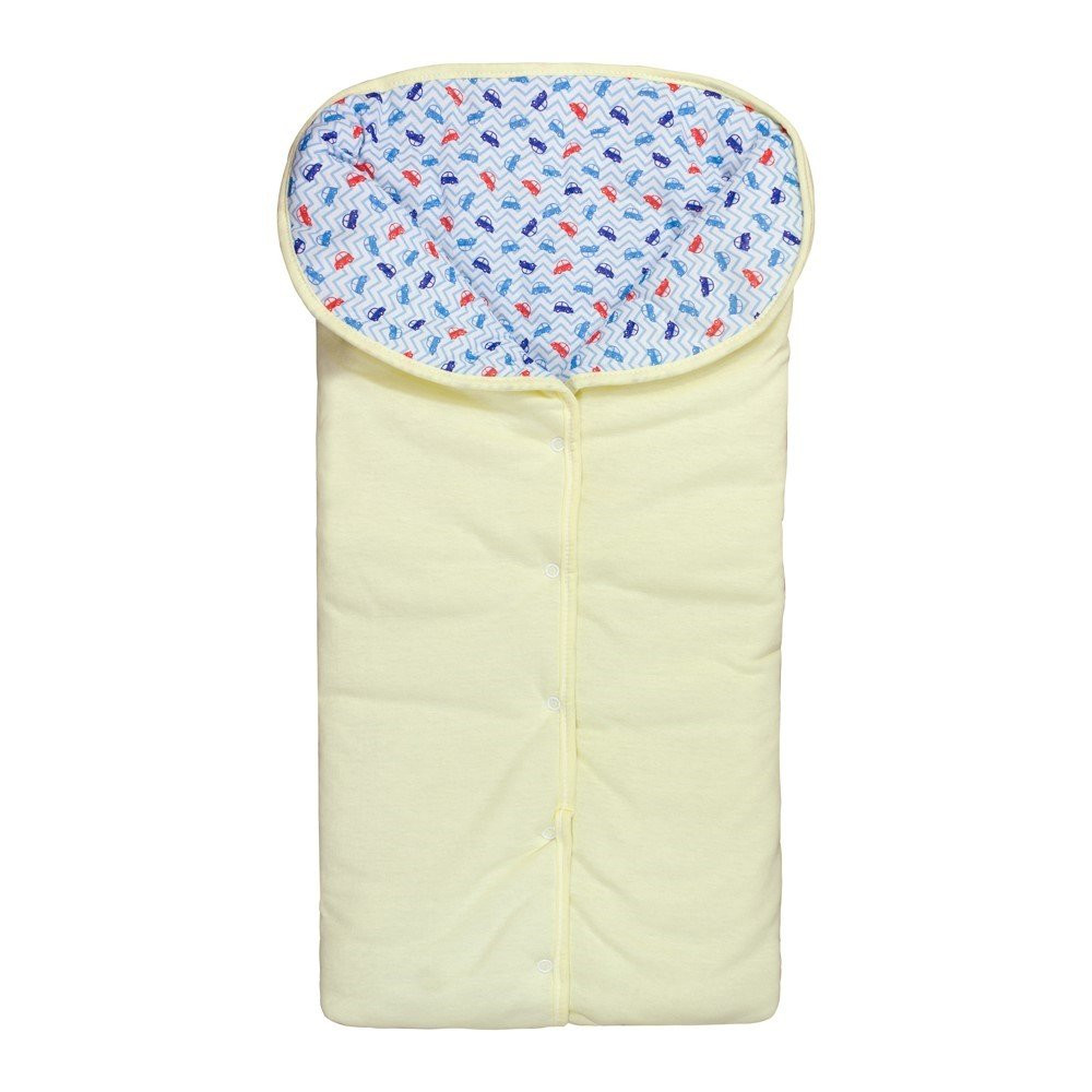 PORTA BEBÊ 100% ALGODÃO ESTAMPADO CARRINHOS AMARELO