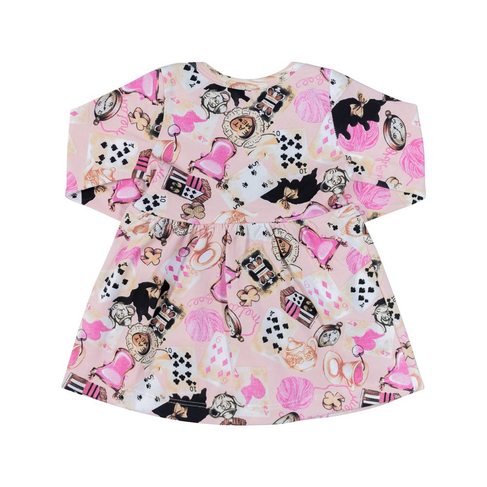 BODY VESTIDO MANGA LONGA PARA BEBÊ EM COTTON LACINHO ROSA CLARO