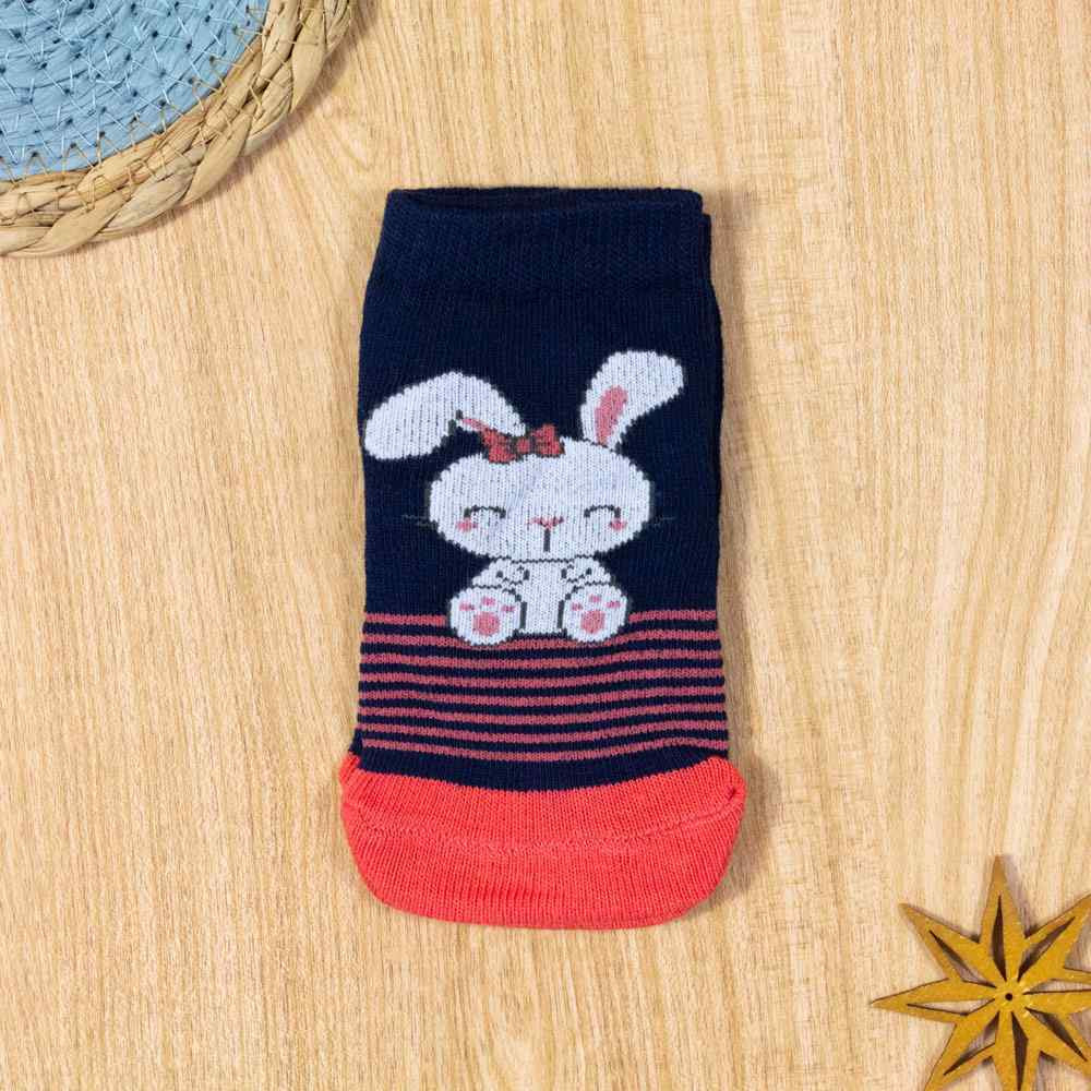 MEIA PARA BEBÊ ANTIDERRAPANTE MENINA ESTAMPADINHA MARINHO