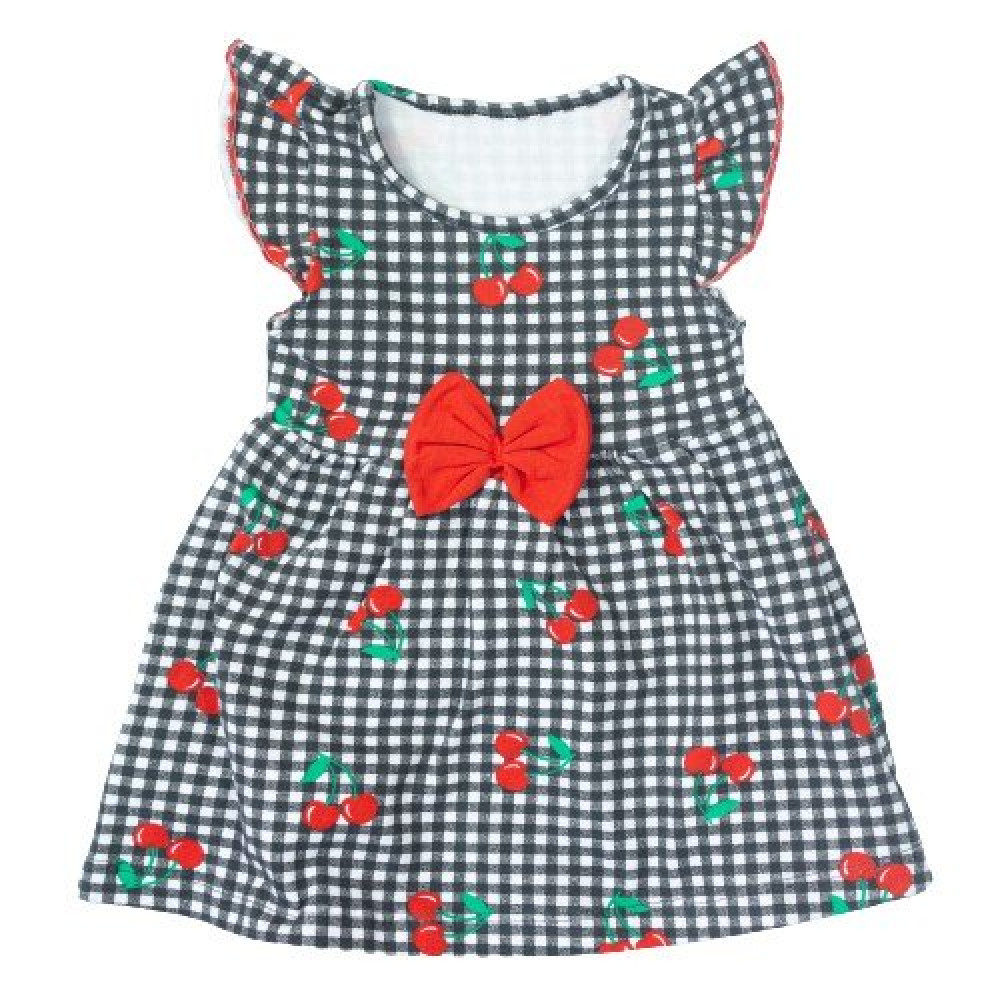 BODY VESTIDO MANGA CURTA COM LAÇO PARA BEBÊ XADREZ PRETO