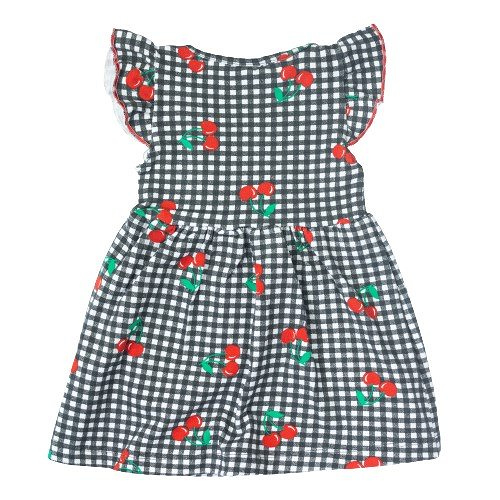 BODY VESTIDO MANGA CURTA COM LAÇO PARA BEBÊ XADREZ PRETO