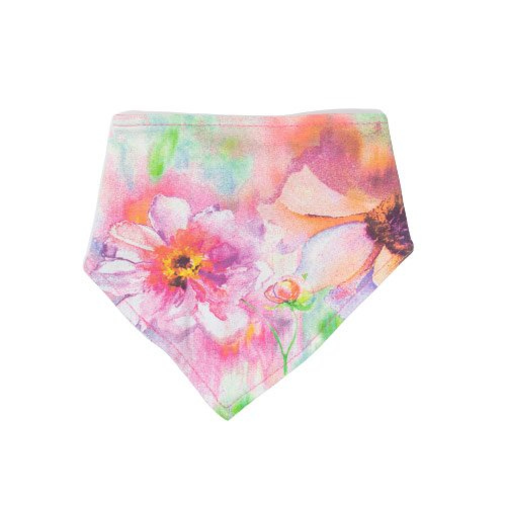 CONJUNTO CURTO BODY, SHORT E BANDANA PARA BEBÊ ESTAMPA FLORES ROSA