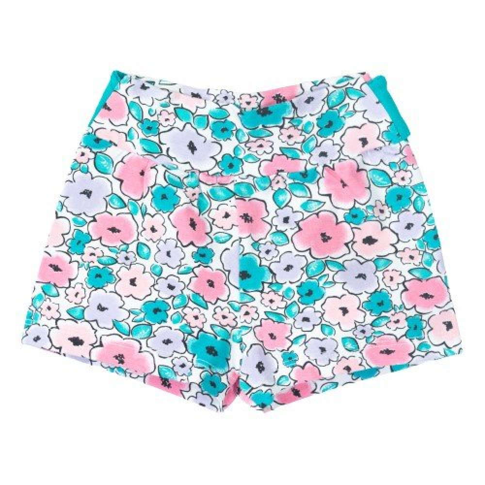 SHORT COM LAÇO INFANTIL ESTAMPINHO FLORES