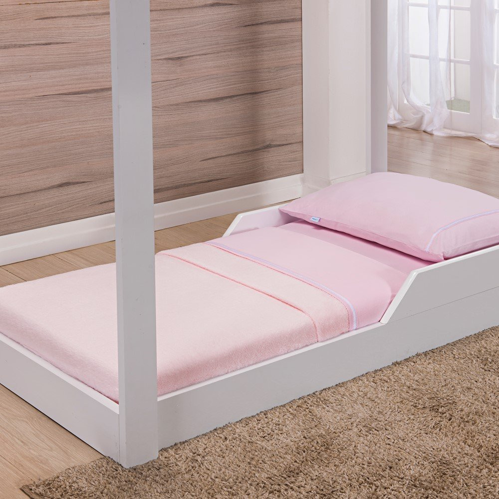 MANTA SOFT MICROFIBRA MINI CAMA 175CM X 100CM PARA BEBÊ ROSA CLARO