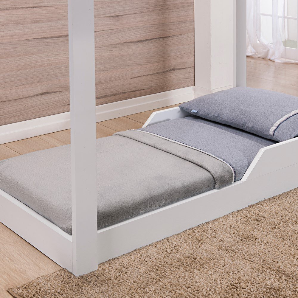 MANTA SOFT MICROFIBRA MINI CAMA 175CM X 100CM PARA BEBÊ CINZA