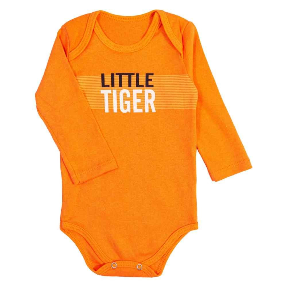 KIT BODY 3 PEÇAS COM CALÇA PARA BEBÊ ESTAMPADINHO TIGRE