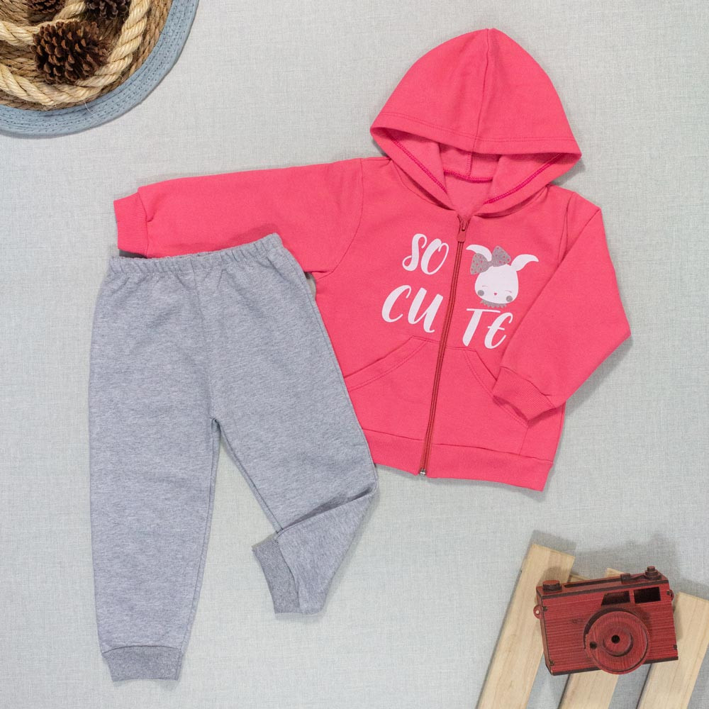 Conjunto de Moletom Infantil 1 ao 3 para Meninas So Cute