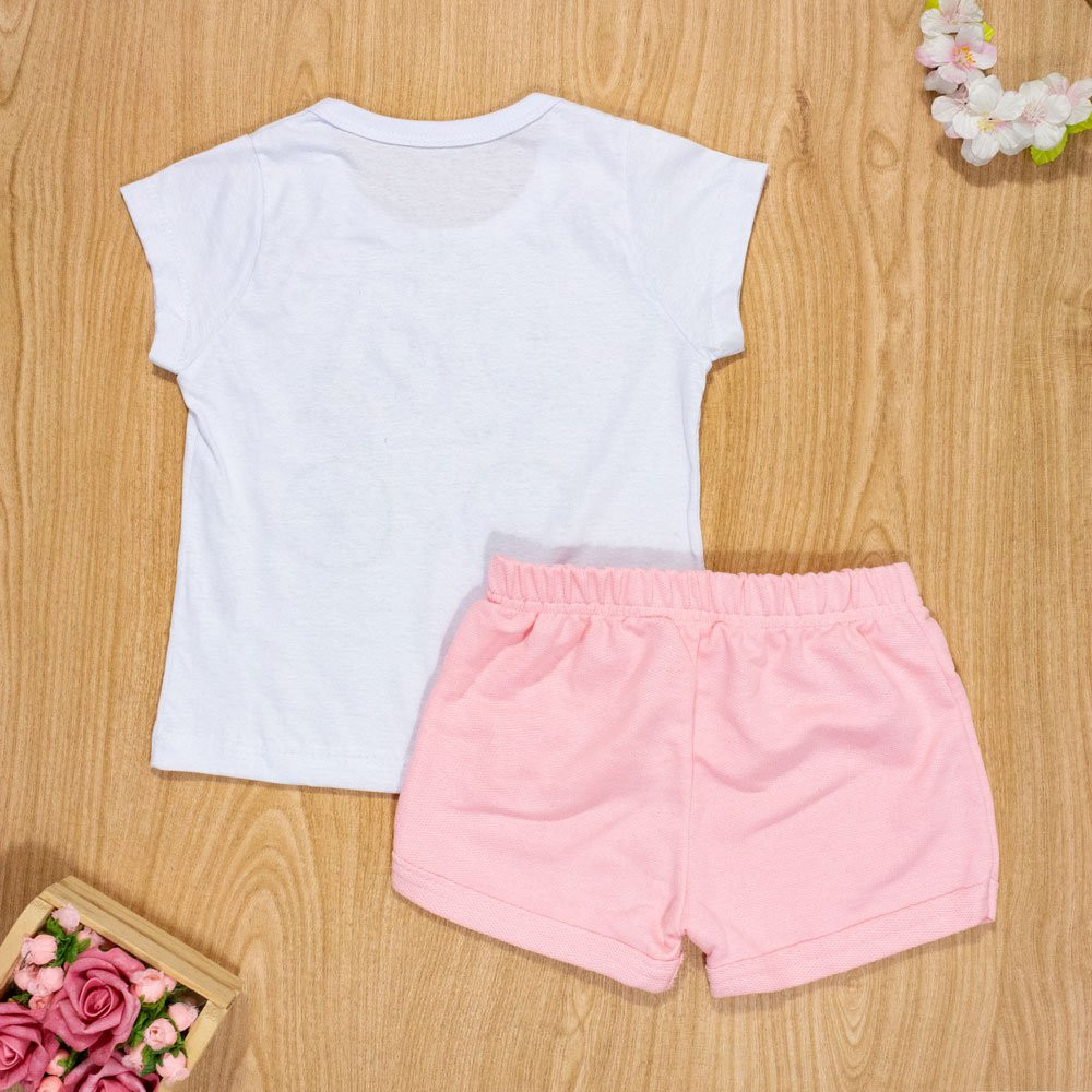 CONJUNTO INFANTIL 2 AO 10 CURTO 100% ALGODÃO BIKE BRANCO