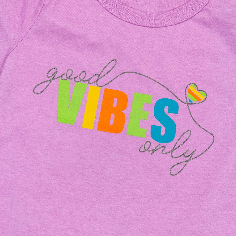 CONJUNTO INFANTIL 2 AO 10 CURTO 100% ALGODÃO GOOD VIBES LILÁS