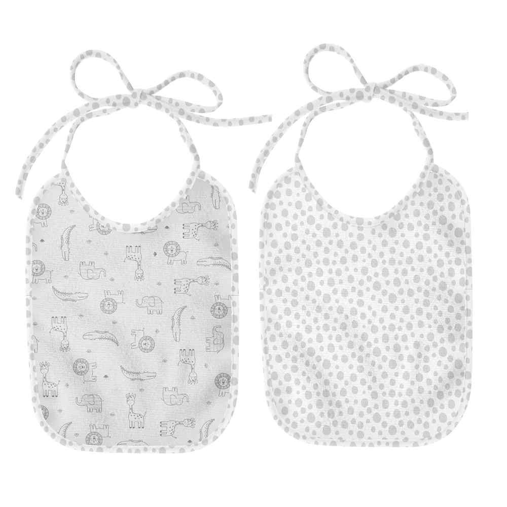 KIT COM 2 BABADORES FLANELADO COM FORRO IMPERMEÁVEL ESTAMPA SELVA