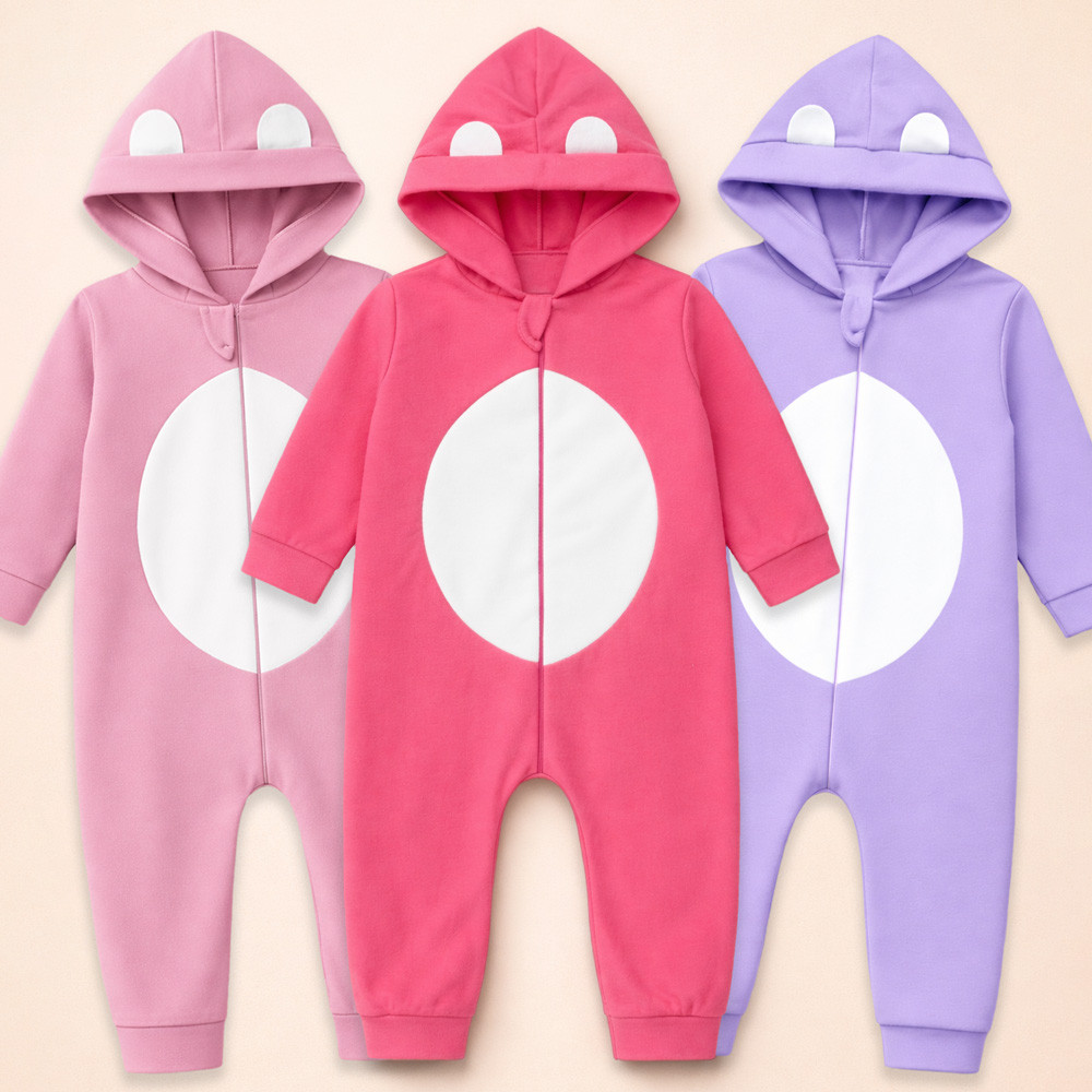 Macacão Infantil Menina em Soft Quentinho com Zíper Fácil Rosa