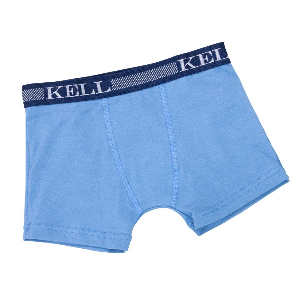 Cueca Boxer Infantil Básico Azul de 01 a 06 Anos