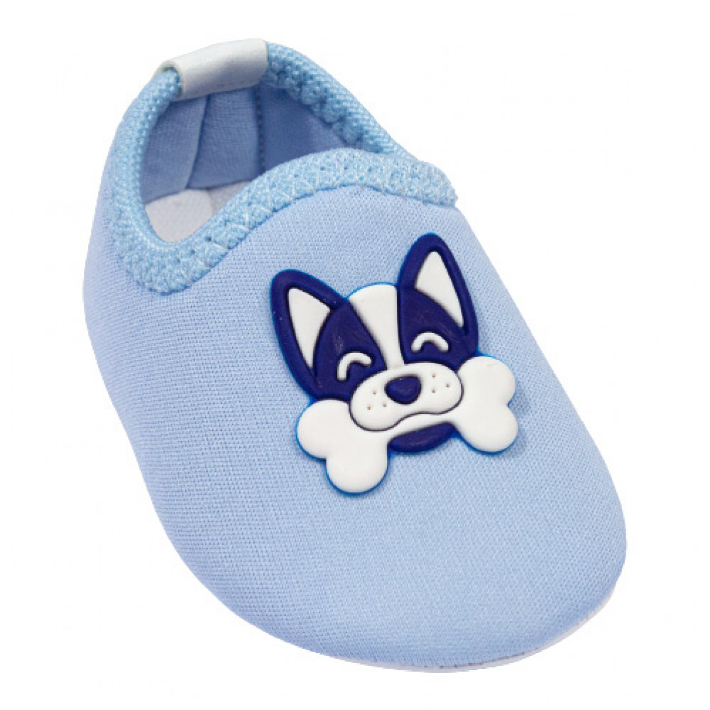 TÊNIS CALÇA FÁCIL PARA BEBÊ APLIQUE CACHORRO OSSO AZUL CLARO