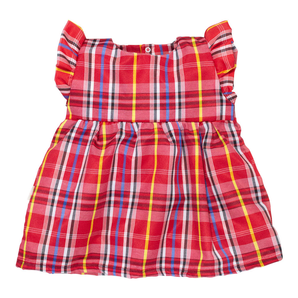 Vestido para Bebê Xadrez Vermelho Estilo Caipirinha Junina