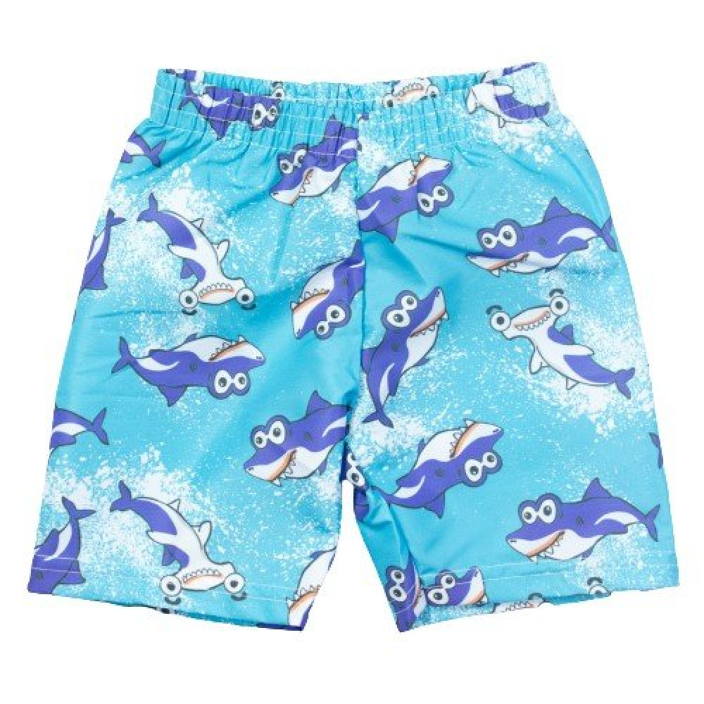 CONJUNTO CURTO REGATA E BERMUDA PARA BEBÊ ESTAMPA TUBARÃO BRANCO