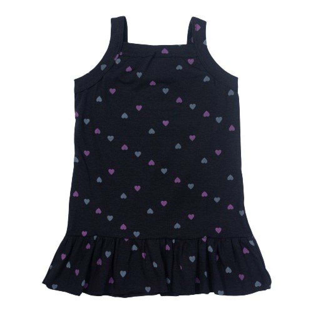 VESTIDO ALCINHA INFANTIL COM BABADO ESTAMPADINHO AMOR PRETO