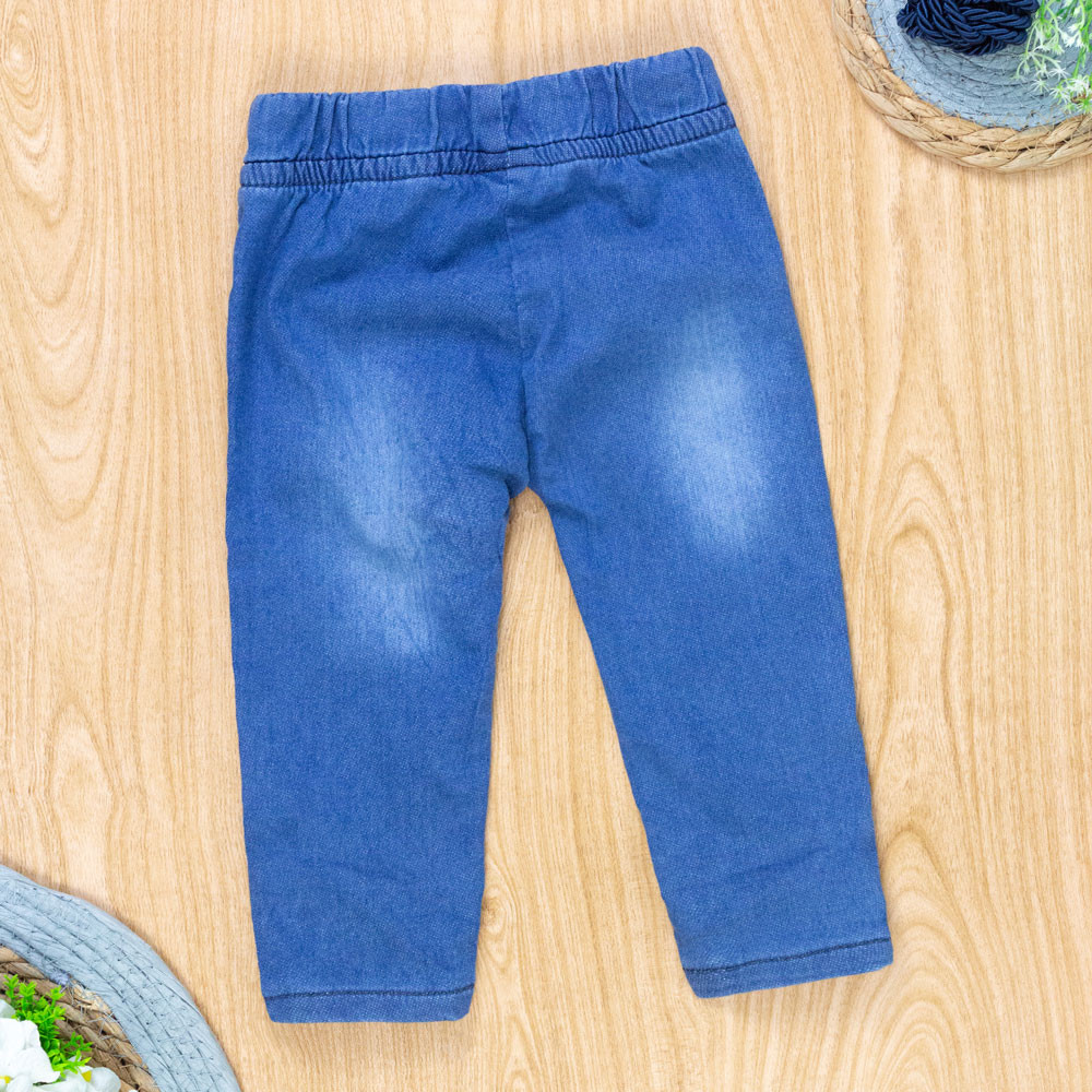 Calça Jeans Azul para Bebê com Detalhe em Strass - Perfeita!