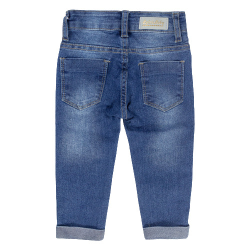 CALÇA JEANS PARA BEBÊ MENINA DETALHE CORAÇÃO BORDADINHO