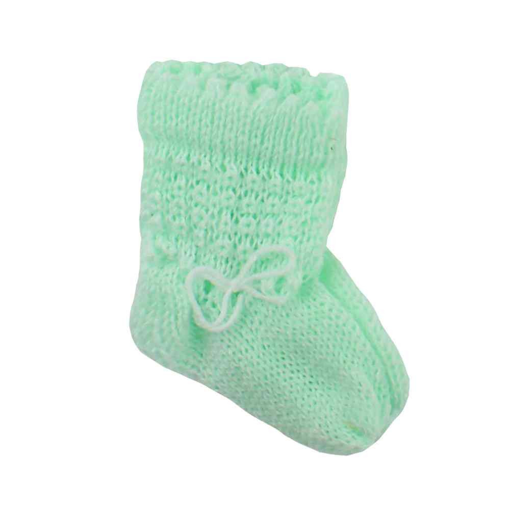 KIT 3 PARES MEIAS DE LÃ PARA BEBÊ AZUL, BRANCA E VERDE