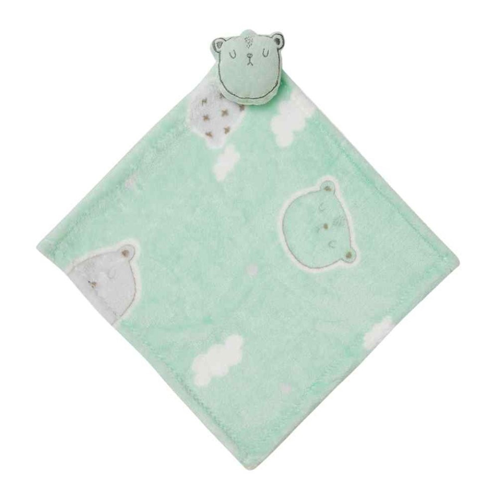 CHEIRINHO MICROFIBRA ESTAMPADINHA COM PELÚCIA URSINHO VERDE CLARO