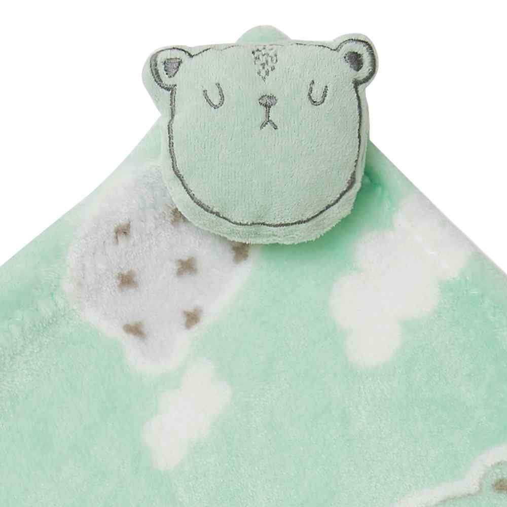 CHEIRINHO MICROFIBRA ESTAMPADINHA COM PELÚCIA URSINHO VERDE CLARO