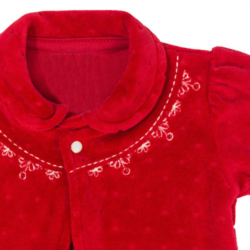 SAÍDA MATERNIDADE EM PLUSH 2 PEÇAS MACACÃO E MANTA VERMELHO