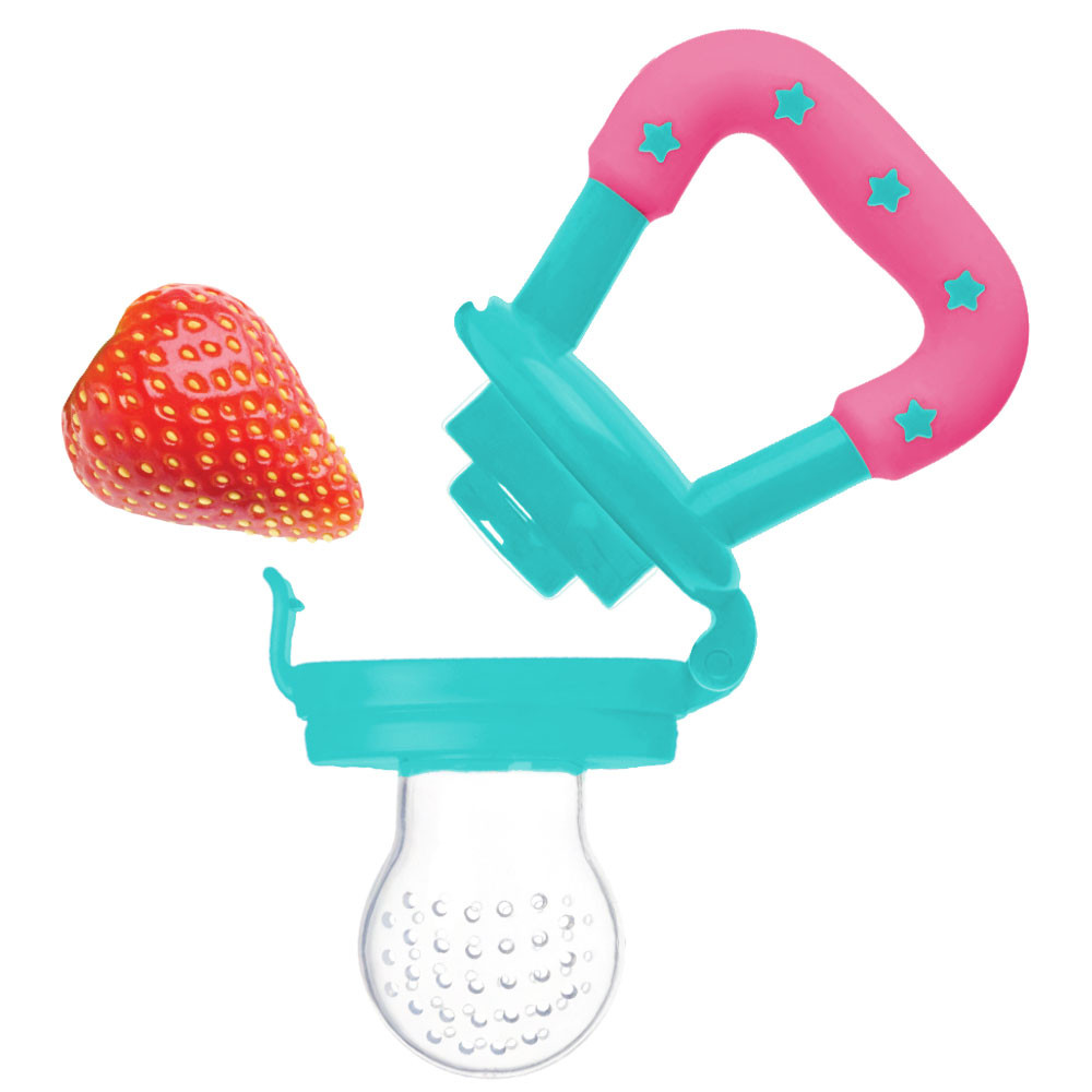 PORTA FRUTINHA PARA BEBÊ MENINA SUGADOR EM SILICONE