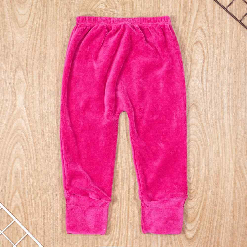 CALÇA PARA BEBÊ EM PLUSH PÉ REVERSÍVEL BÁSICA PINK
