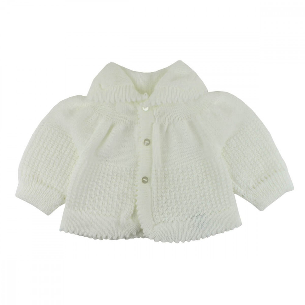 CASAQUINHO EM TRICOT PARA BEBÊ BRANCO