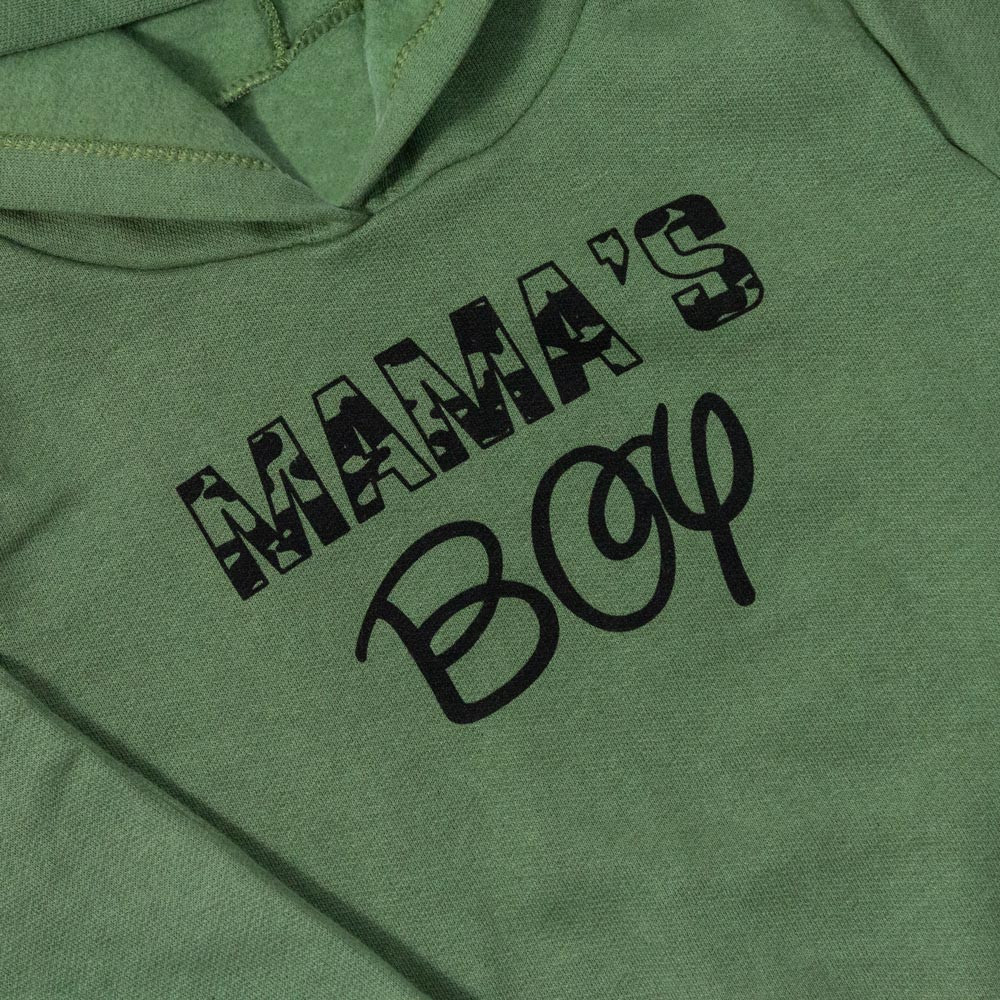 CONJUNTO DE MOLETOM INFANTIL 1 AO 3 COM CAPUZ MAMA'S BOY VERDE MILITAR