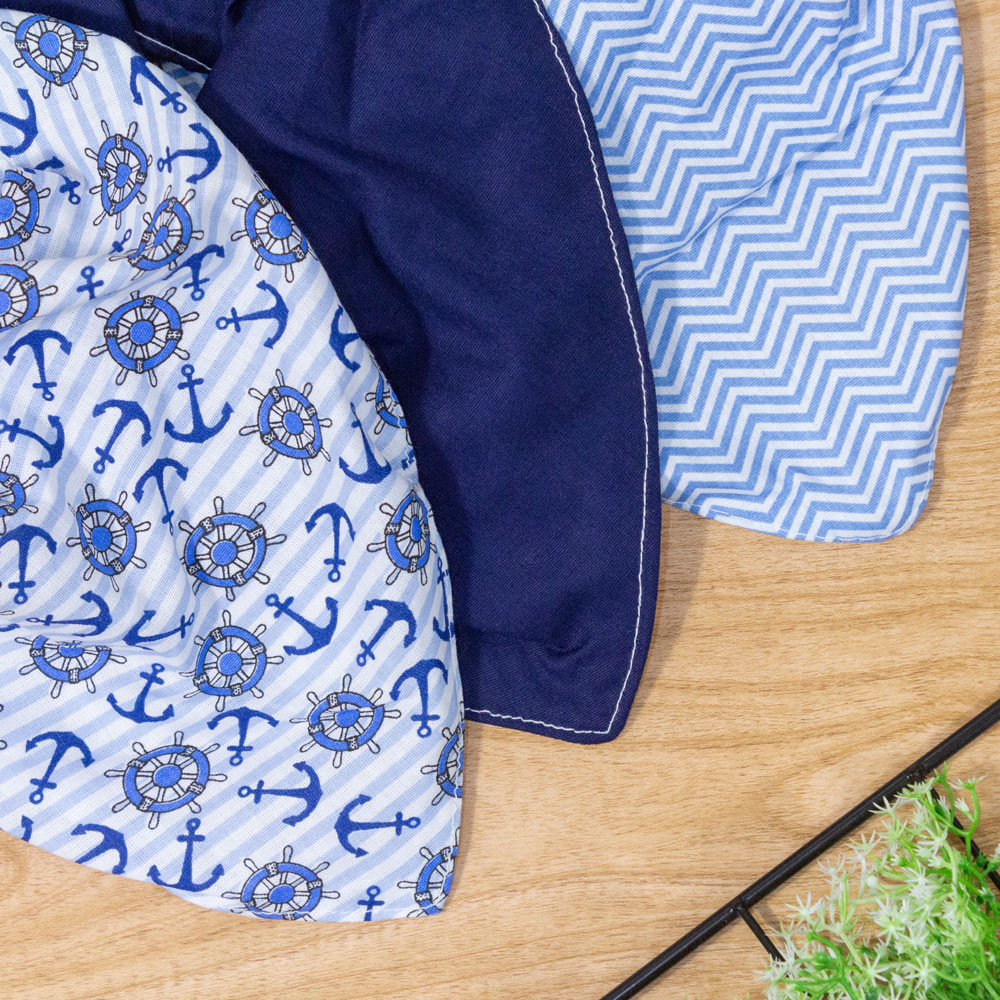 Kit Babador Bandana 3 Peças - Âncora para Meninos