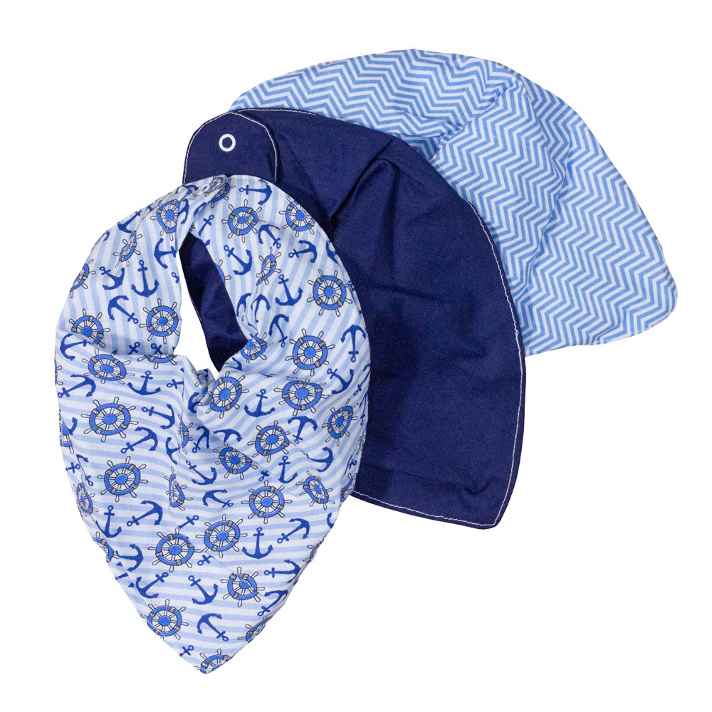 Kit Babador Bandana 3 Peças - Âncora para Meninos