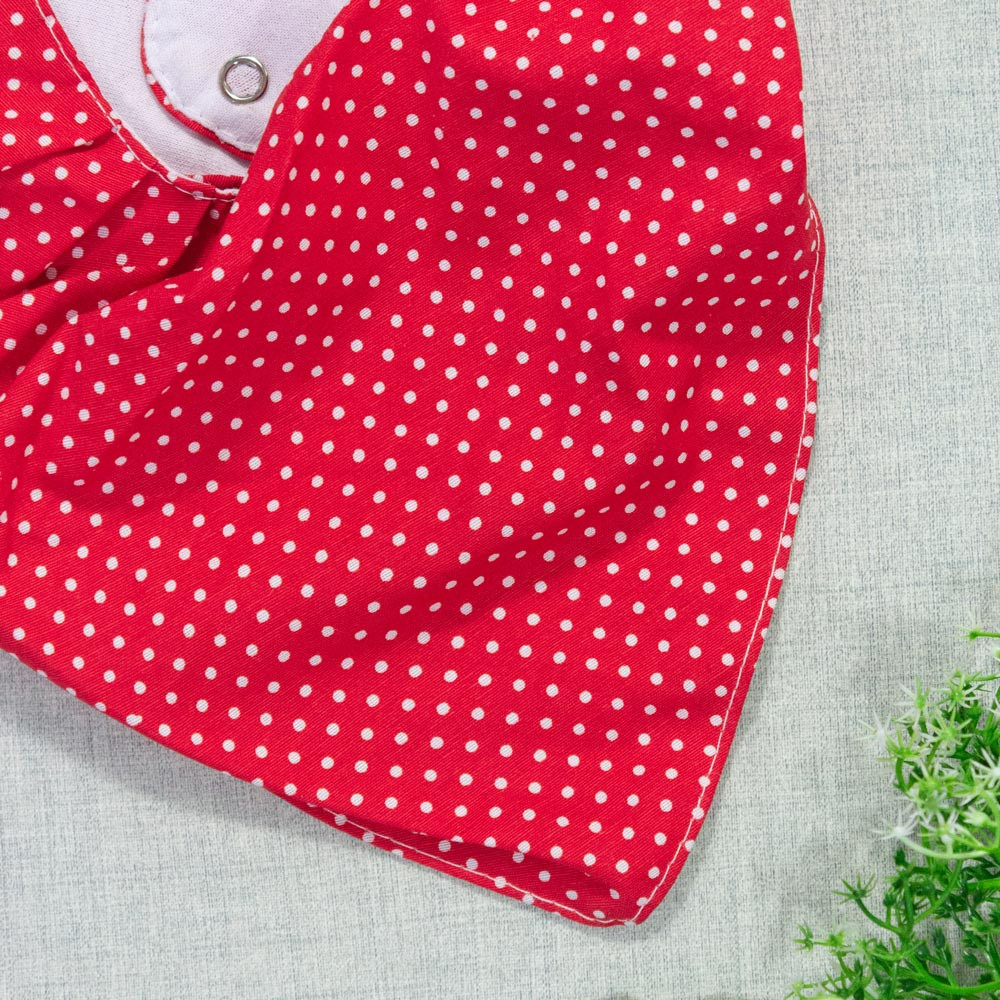 Babador Bandana com Estampa Póa Vermelho Unissex
