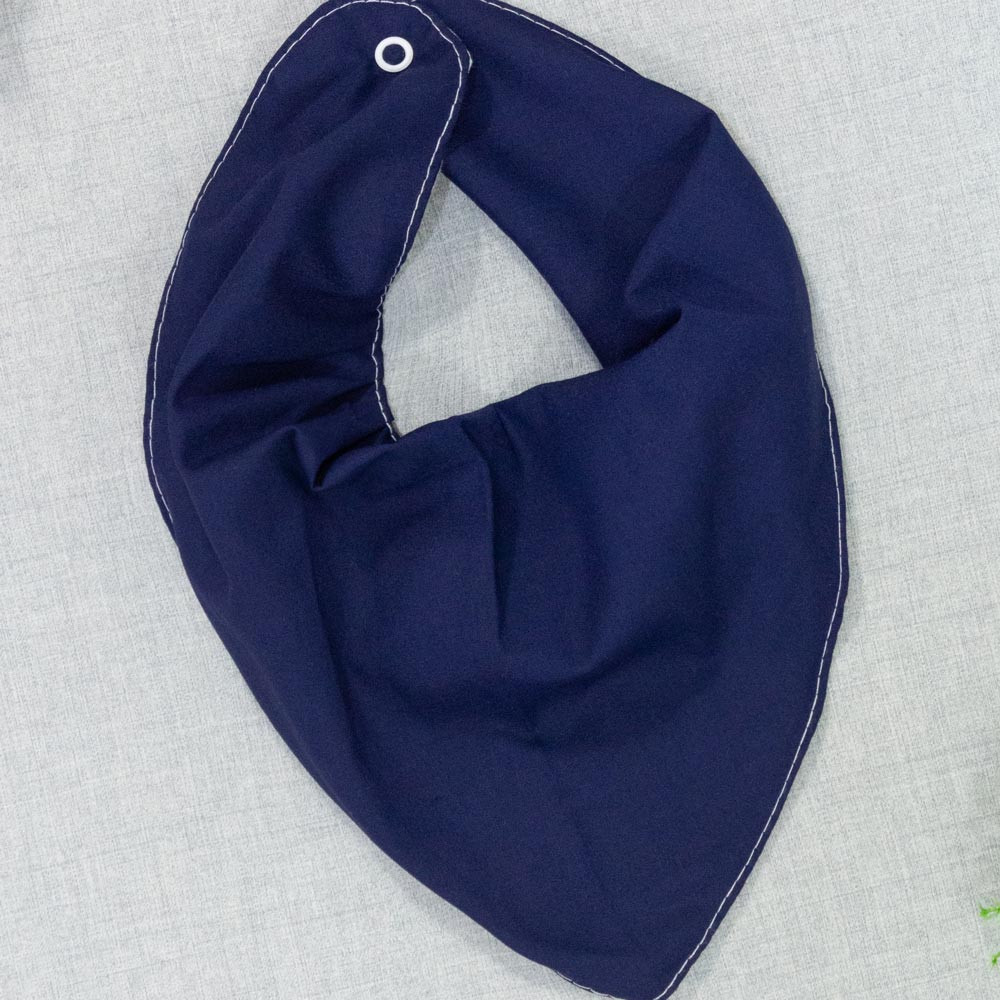Babador Bandana para Bebê até 12 Meses Básico Azul Marinho