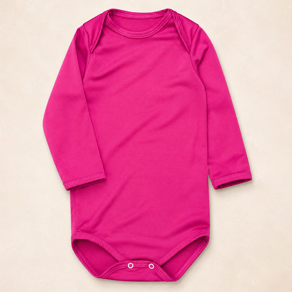 Body Infantil Manga Longa Térmico Gola Americana Retém Calor Pink 12 a 24 Meses