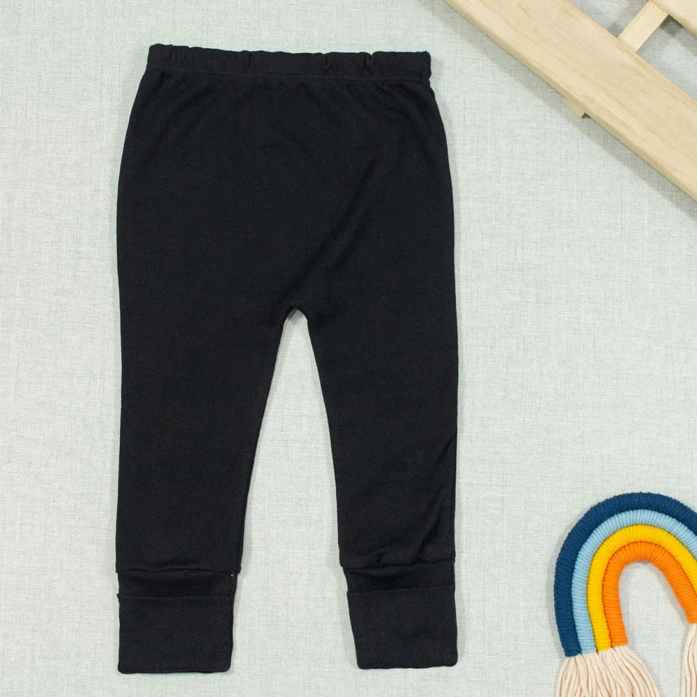 Conjunto Básico em Suedine Body Manga Longa e Calça com Pé Reversível Preto