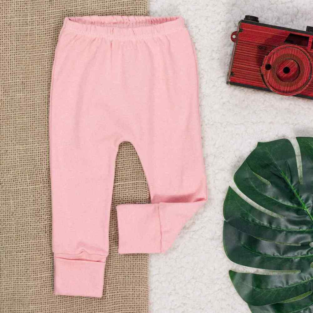  Calça para Bebê Em Suedine Com Pé Reversível Rosa Claro