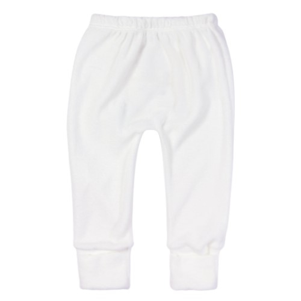 CALÇA PLUSH PARA BEBÊ COM PÉ REVERSÍVEL BUMBUM BORDADO GIRAFA CREME