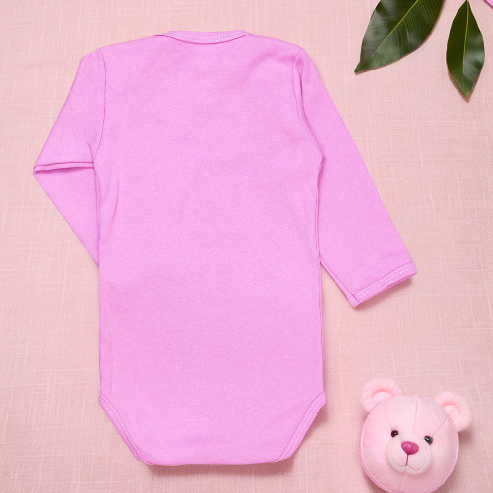 Body Infantil Manga Longa para Meninas - Rosa Suedine Básico