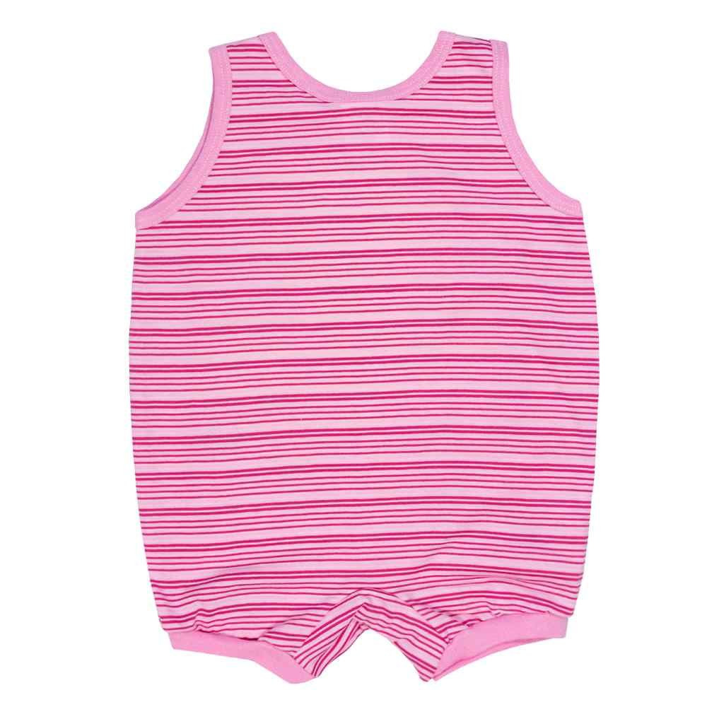 MACACÃO BANHO DE SOL LISTRADO PARA BEBÊ ESTAMPADO ROSA