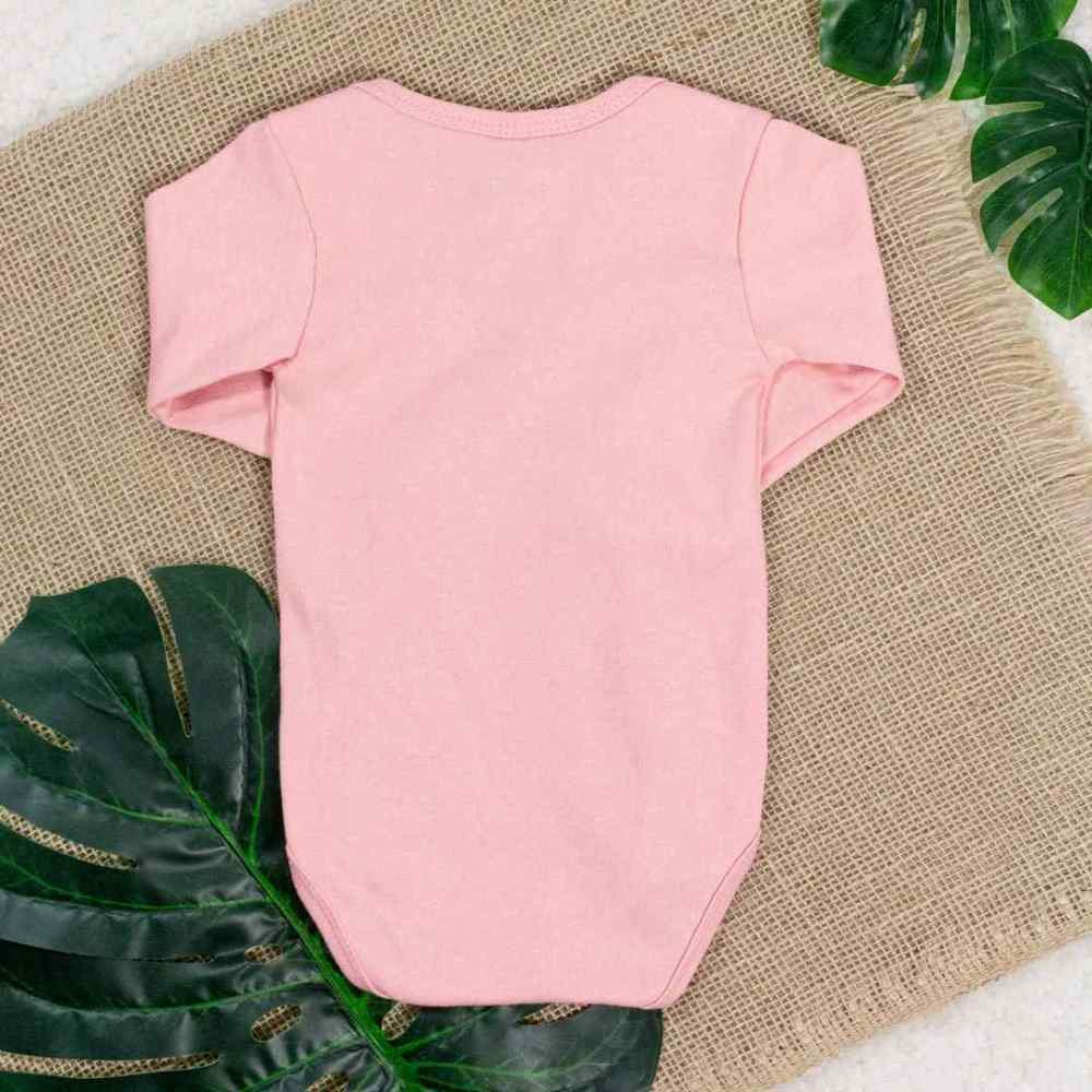 BODY MANGA LONGA EM SUEDINE PARA BEBÊ BÁSICO ROSÊ