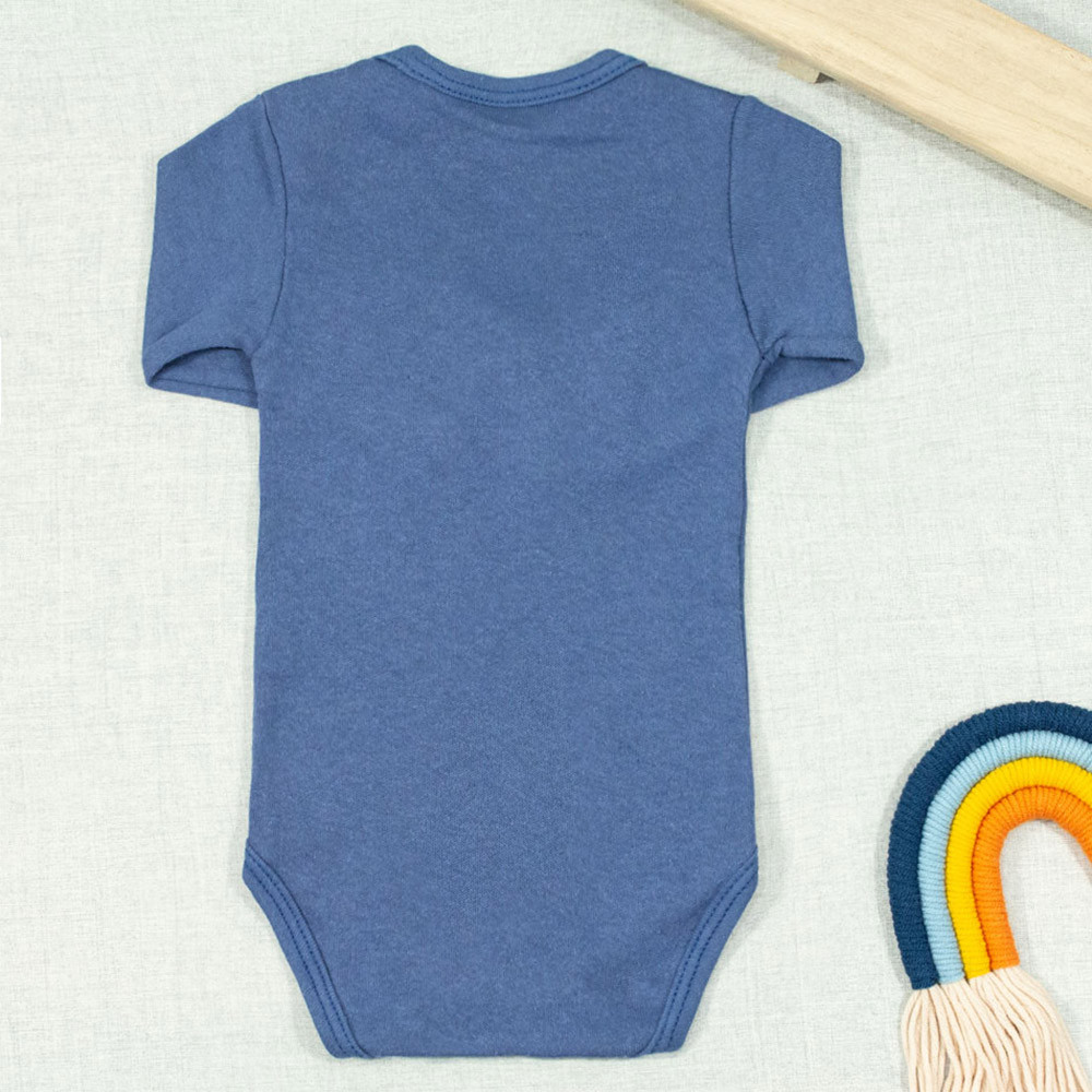 BODY PARA BEBÊ MANGA LONGA EM SUEDINE BÁSICO AZUL