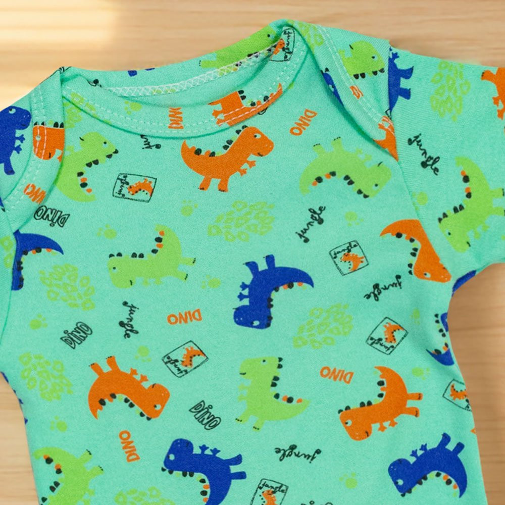 Body para Bebê Menino Manga Curta Estampadinho Dino Verde