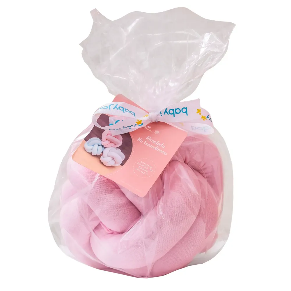 Almofadinha de Nó Escandinavo Baby Joy Rosa