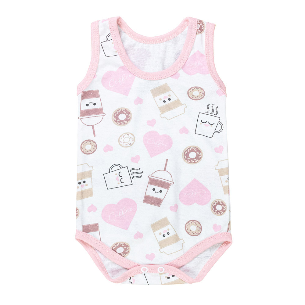 Body Regata Rosê com Corações - Perfeito para Bebês Meninas