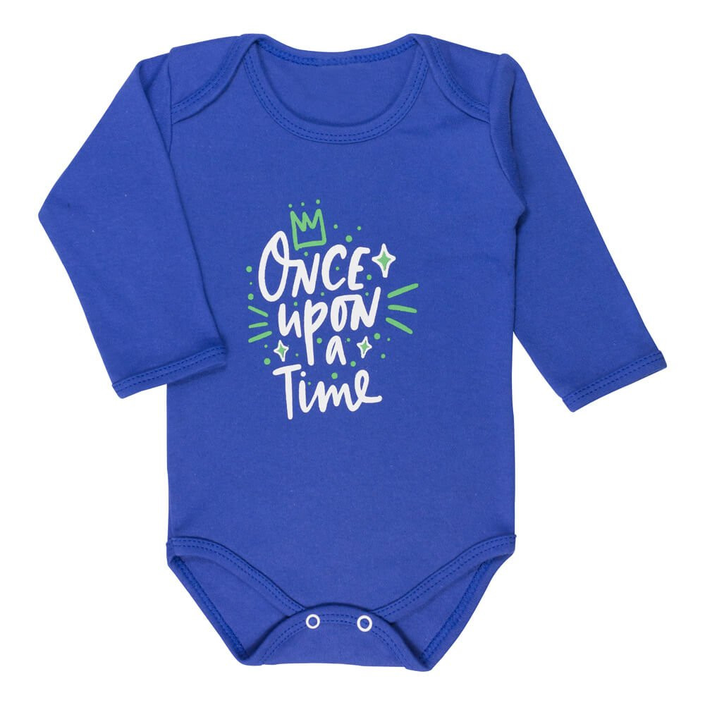 BODY MANGA LONGA EM SUEDINE PARA BEBÊ ONCE UPON A TIME ROYAL