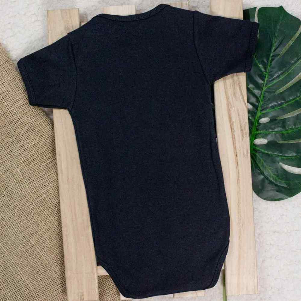 BODY MANGA CURTA INFANTIL SUEDINE ATÉ 24 MESES PRETO